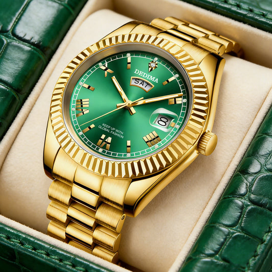 Elegant Roman Numeral Diamond Accent Mens Watch