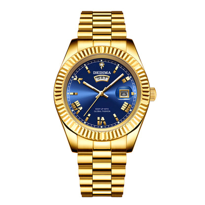 Elegant Roman Numeral Diamond Accent Mens Watch