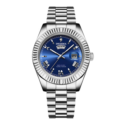 Elegant Roman Numeral Diamond Accent Mens Watch