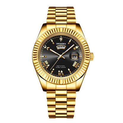 Elegant Roman Numeral Diamond Accent Mens Watch