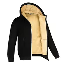 Long Sleeve Lambswool Fleece Jacket With Hoodie